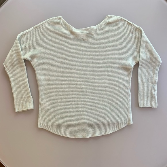 Joie Lightweight Cashmere Boatneck Sweater in Soft Blue | Small - Picture 4 of 7